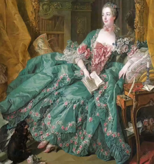 Green Rococo Marie Antoinette Dress with Floral Accents - 18th Century Ball Gown - Plus Size